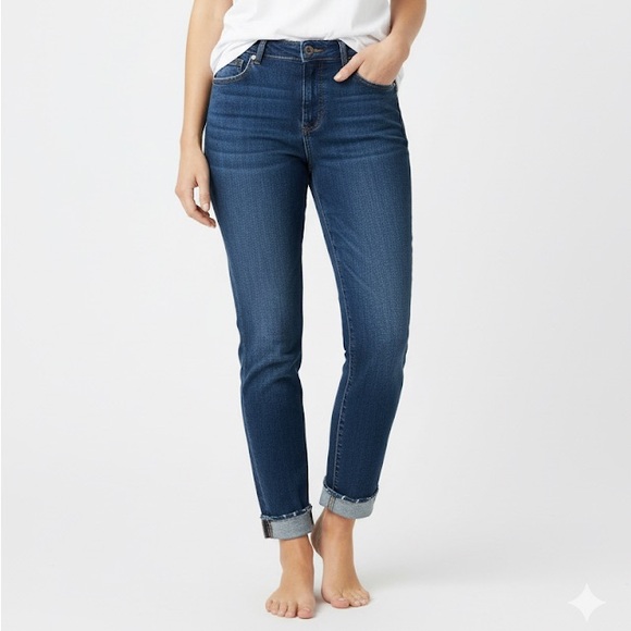 Ann Taylor LOFT Modern Skinny Cuffed Jeans Pants in Blue Wash Size 29/8 - Picture 1 of 9